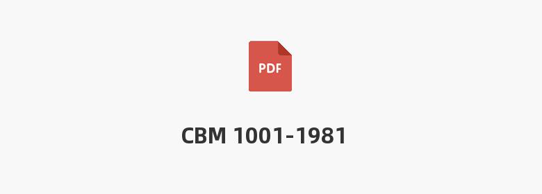 CBM 1001-1981